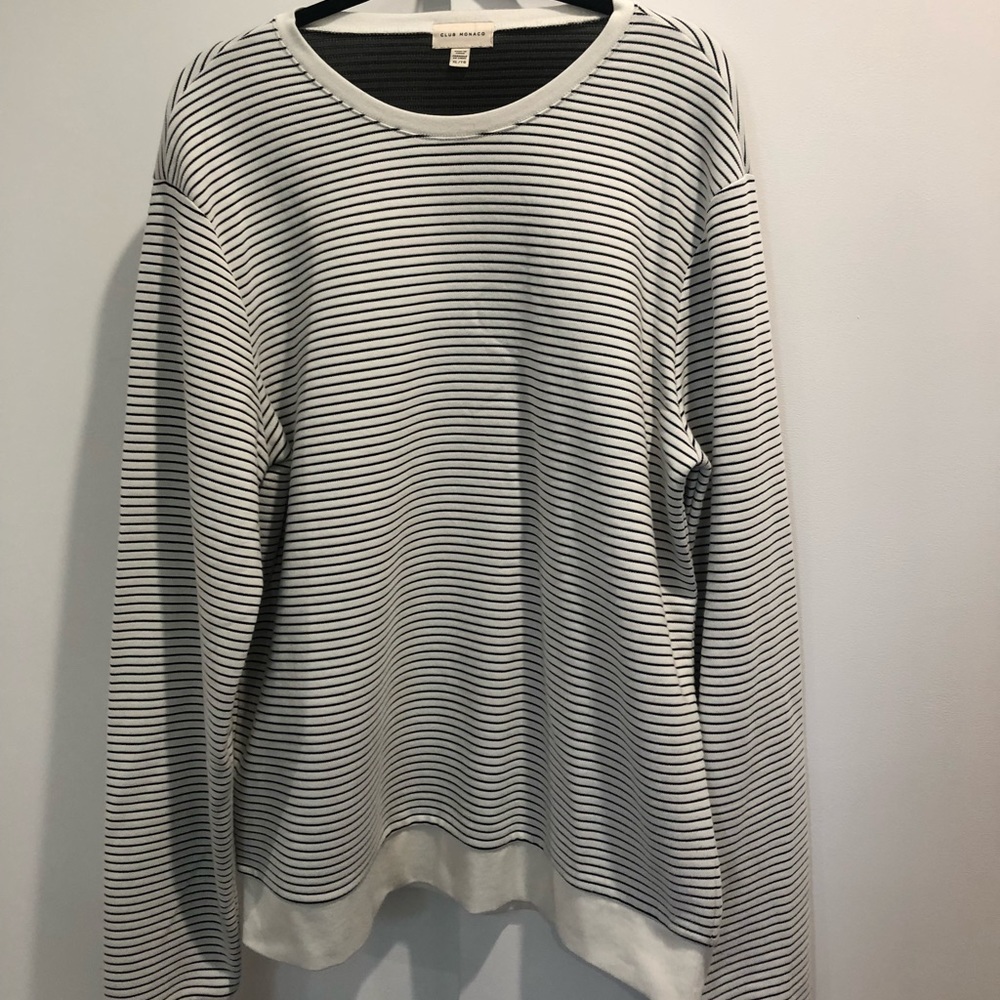 Club Monaco striped black/white sweater. Large.
